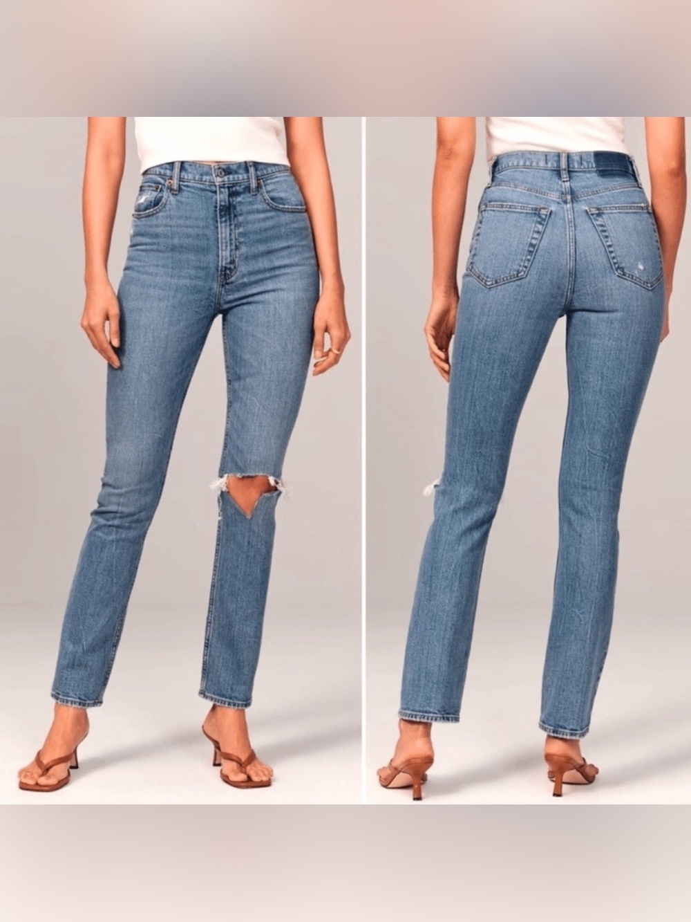 Abercrombie & Fitch The 90s Slim Straight Ultra High Rise Curve Love 27 4R